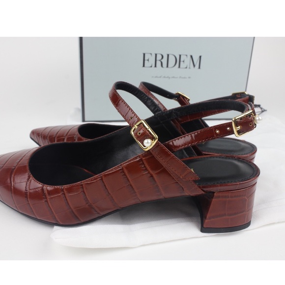 •SOLD• Erdem Aerin Embossed Leather Slingback - Picture 6 of 8